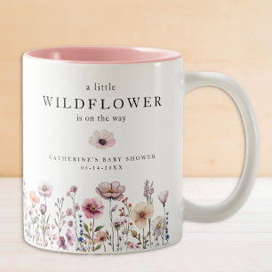 Delicate Wildflower Baby shower Waterverf Mok