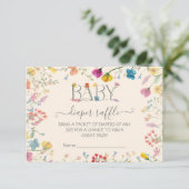 Delicate Wildflower bloementuin Luier Raffle RSVP Kaartje (Staand voorkant)