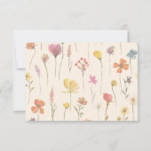 Delicate Wildflower bloementuin Luier Raffle RSVP Kaartje (Achterkant)