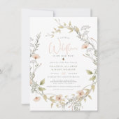 Delicate Wildflower & Boho Bee Baby Girl Shower Kaart (Voorkant)