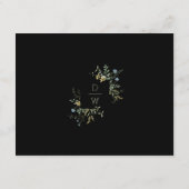 Delicate Wildflower Boho Bruiloft Zwart Details Informatiekaartje (Achterkant)