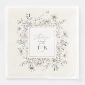 Delicate Wildflower Border Bedankt ID1102 Servet (Voorkant)