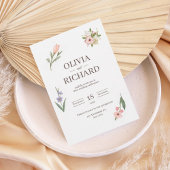 Delicate Wildflower Botanical Wedding Invitation Kaart