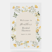 Delicate Wildflower Bruidsmeisje Uitnodiging Acryl Bord (Voorkant)