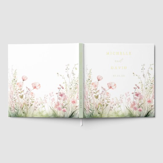 Delicate Wildflower bruiloft Gastenboek (Volledig)
