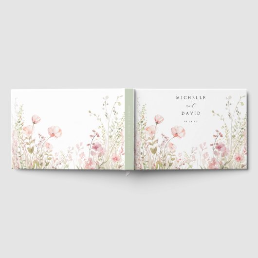 Delicate Wildflower bruiloft Gastenboek (Volledig)