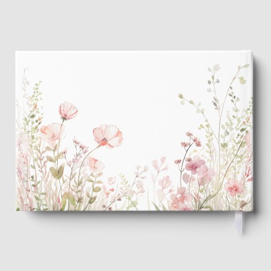 Delicate Wildflower bruiloft Gastenboek (Achterkant)