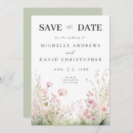 Delicate Wildflower bruiloft Save The Date