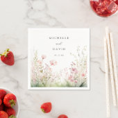 Delicate Wildflower bruiloft Servet (Insitu)