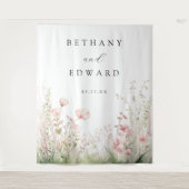 Delicate Wildflower bruiloft Wandkleed (Voorkant)