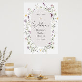 Delicate Wildflower Bruiloftsshower Welkomstposter Poster (Keuken)