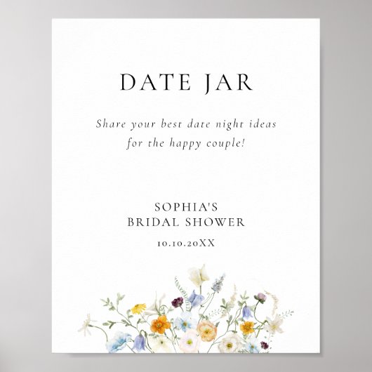 Delicate Wildflower Date Jar Poster (Voorkant)
