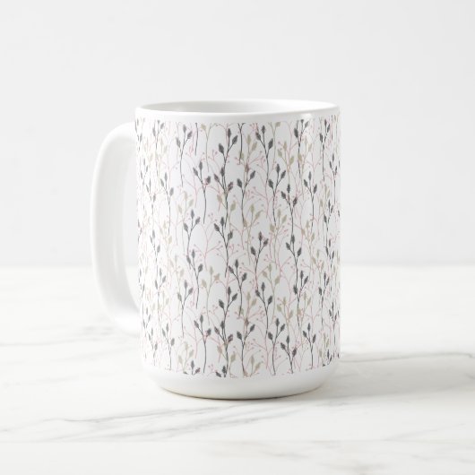 Delicate Wildflower Design in Zachte Pastels Koffiemok (Voorkant links)