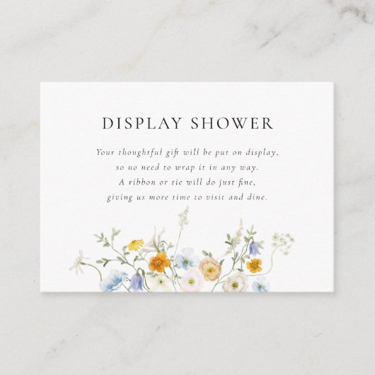 Delicate Wildflower Display Douche Informatiekaartje (Voorkant)