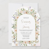 Delicate Wildflower Floral Garden Wedding Arch Kaart (Voorkant)