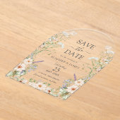 Delicate Wildflower Floral Wedding Save the Date Acryl Uitnodigingen (Laagn)