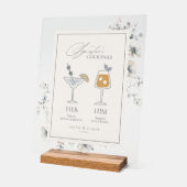 Delicate Wildflower Handtekening Drinken ID1102 Acryl Bord (Hoek)