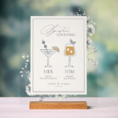 Delicate Wildflower Handtekening Drinken ID1102 Acryl Bord (Neutraal)