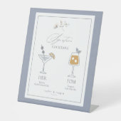 Delicate Wildflower Handtekening Drinken ID1102 Reclamebord Met Voetstuk (Voorkant)