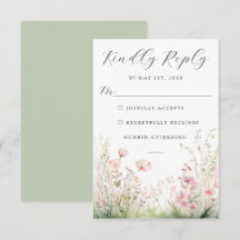 Delicate Wildflower Huwelijks RSVP Kaart