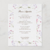 Delicate Wildflower Kalligrafie Cream Event Menu (Voorkant)