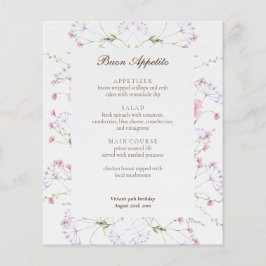 Delicate Wildflower Kalligrafie Cream Event Menu