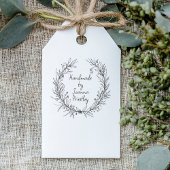Delicate Wildflower Krans & Script Handgemaakt doo Rubberstempel