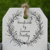 Delicate Wildflower Krans & Script Handgemaakt doo Rubberstempel