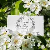 Delicate Wildflower Krans & Script Handgemaakt doo Rubberstempel