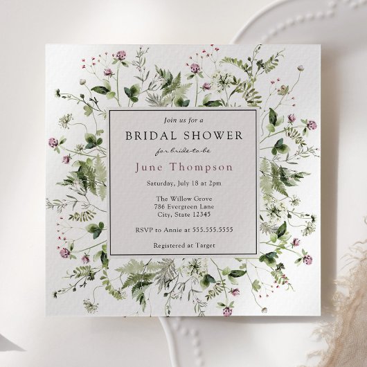 Delicate Wildflower Lijst bruidsdouche uitnodiging