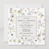Delicate Wildflower Lijst bruidsdouche uitnodiging (Voorkant)