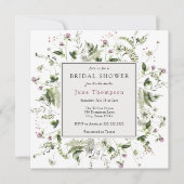 Delicate Wildflower Lijst bruidsdouche uitnodiging (Voorkant)