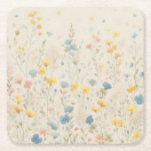 Delicate Wildflower Meadow Art Kartonnen Onderzetters (Voorkant)
