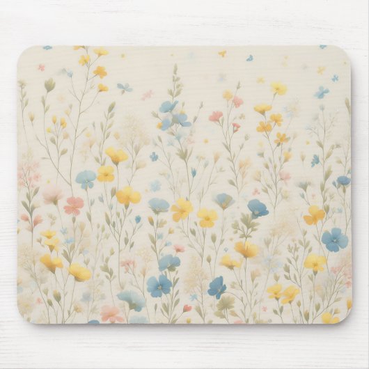 Delicate Wildflower Meadow Art Muismat (Voorkant)