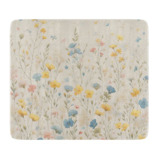 Delicate Wildflower Meadow Art Snijplank (Voorkant)