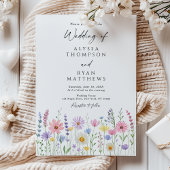 Delicate Wildflower Meadow Wedding Kaart