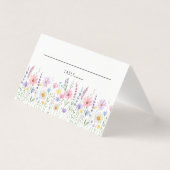 Delicate Wildflower Meadow Wedding Place Card Kaart (Voorkant)
