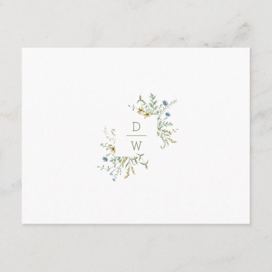 Delicate Wildflower Modern Boho bruiloft details Informatiekaartje (Achterkant)