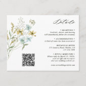 Delicate Wildflower Modern Boho bruiloft details Informatiekaartje (Voorkant)