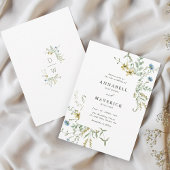 Delicate Wildflower Moderne Boho Bloemen Bruiloft Kaart