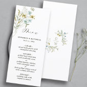 Delicate Wildflower Moderne Boho bruiloft Menu