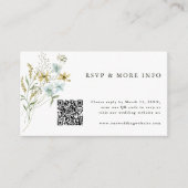 Delicate Wildflower Moderne Boho Bruiloft RSVP Informatiekaartje (Voorkant)