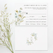 Delicate Wildflower Moderne Boho bruiloft RSVP Kaartje