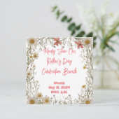 Delicate Wildflower Moederdag Brunch Uitnodiging (Staand voorkant)