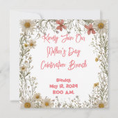 Delicate Wildflower Moederdag Brunch Uitnodiging (Voorkant)