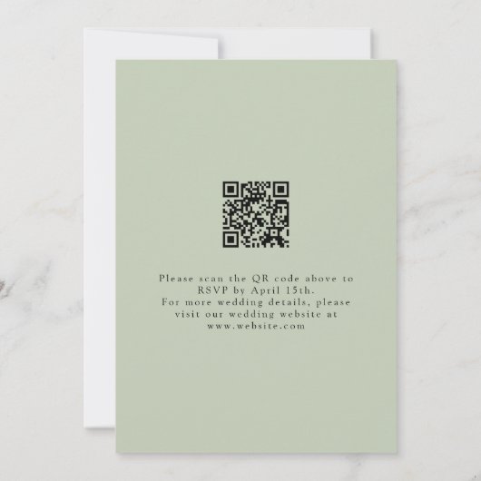 Delicate Wildflower QR Code Wedding Kaart (Achterkant)