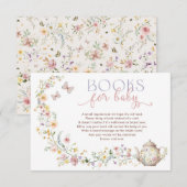 Delicate Wildflower Tea Party Boeken voor Baby Informatiekaartje (Voorkant / Achterkant)