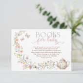 Delicate Wildflower Tea Party Boeken voor Baby Informatiekaartje (Staand voorkant)