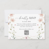 Delicate Wildflower Trouw-QR-code RSVP Kaartje (Voorkant)