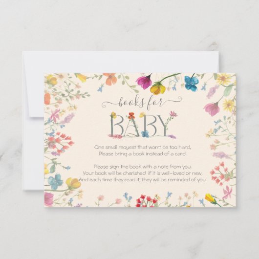 Delicate Wildflower tuinboeken voor Baby RSVP Kaartje (Voorkant)